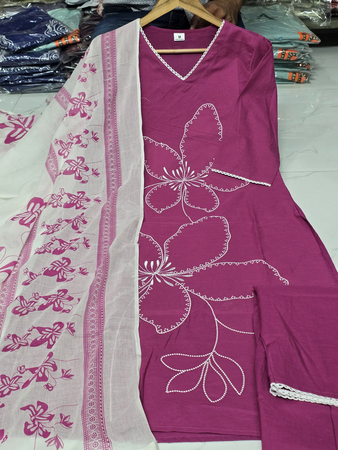A Floral Kind Cotton Kurti Set