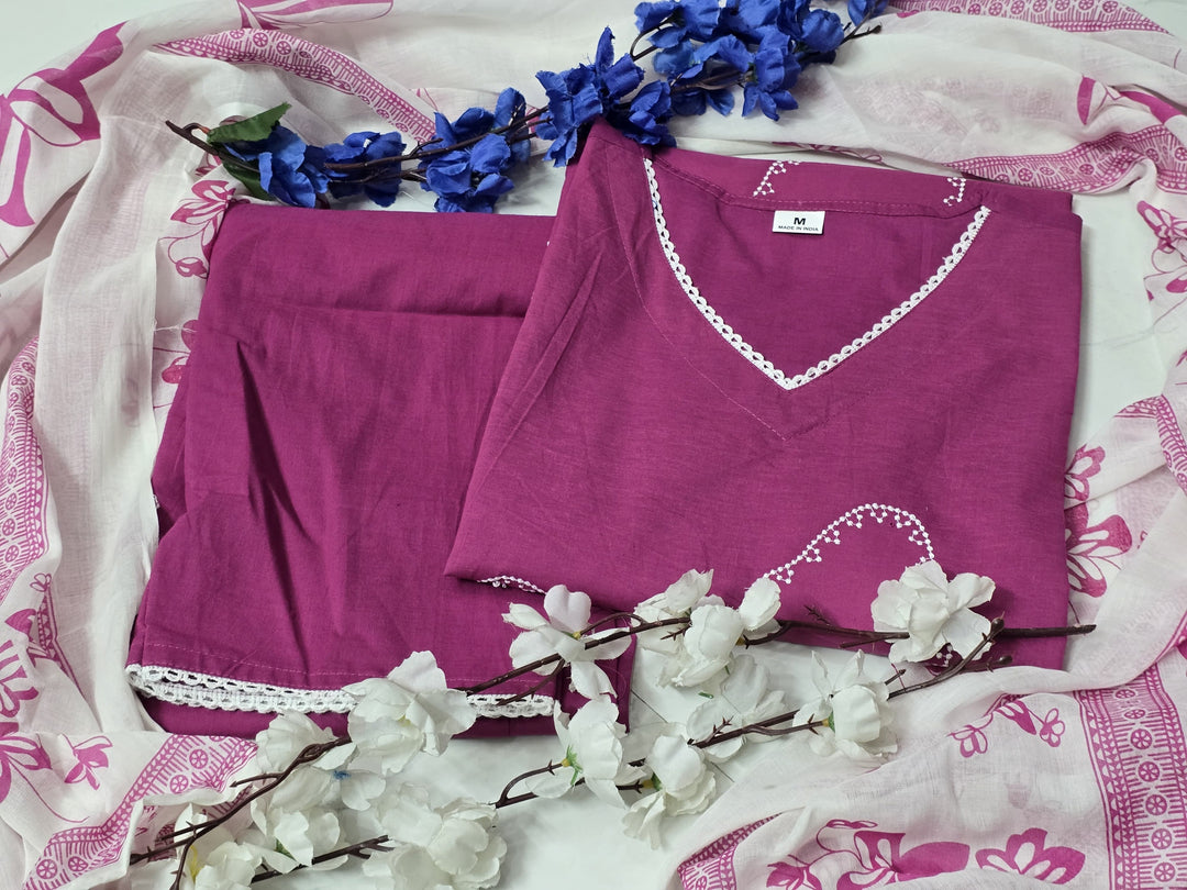 A Floral Kind Cotton Kurti Set