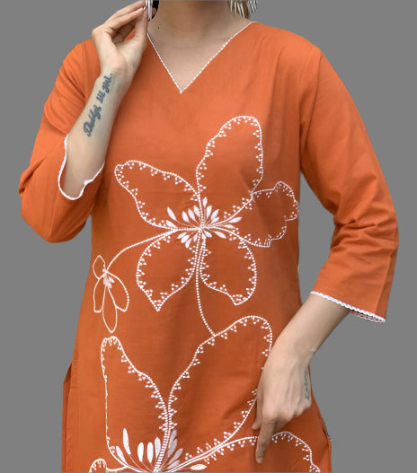 A Floral Kind Cotton Kurti Set