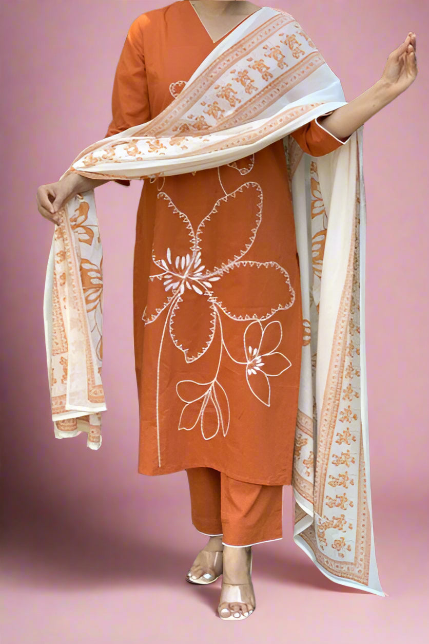 A Floral Kind Cotton Kurti Set