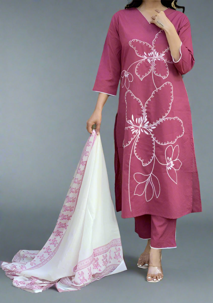 A Floral Kind Cotton Kurti Set