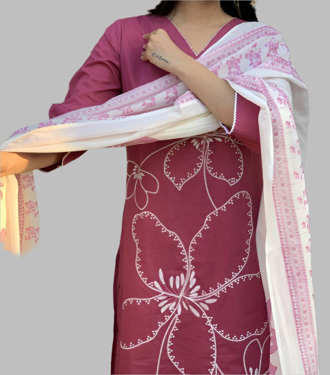 A Floral Kind Cotton Kurti Set