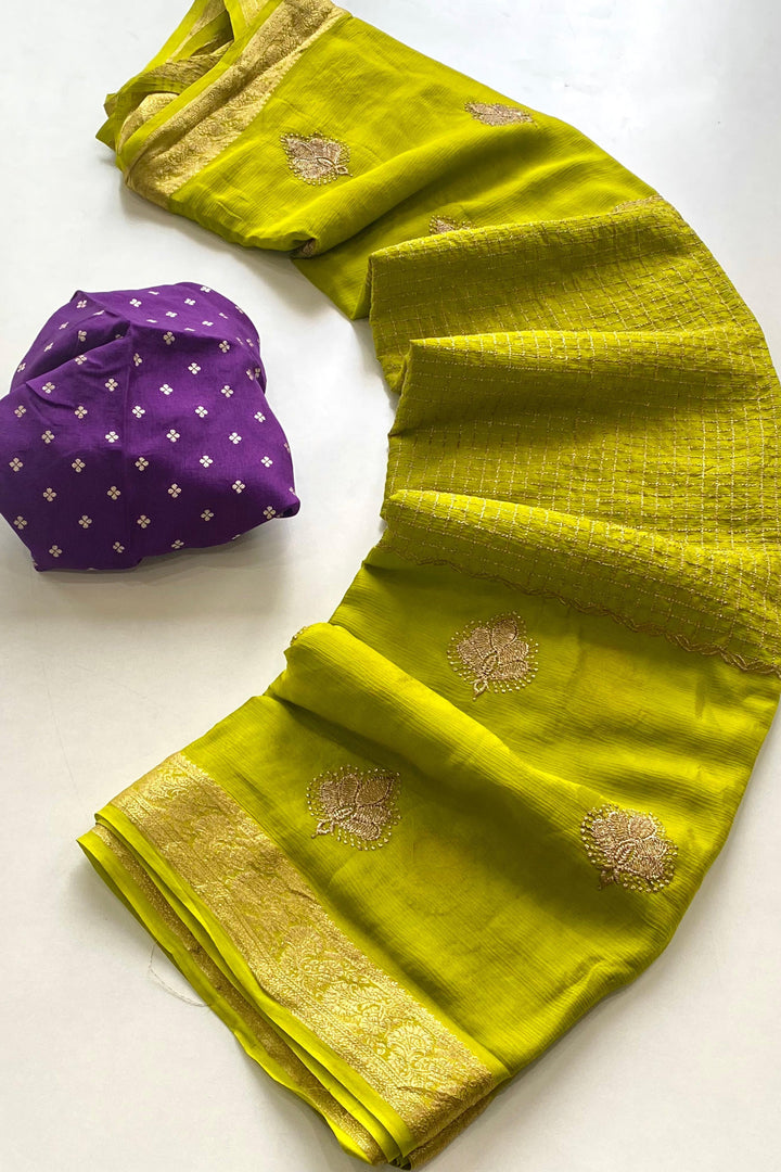 Glow All Night Chinnon Chiffon Saree