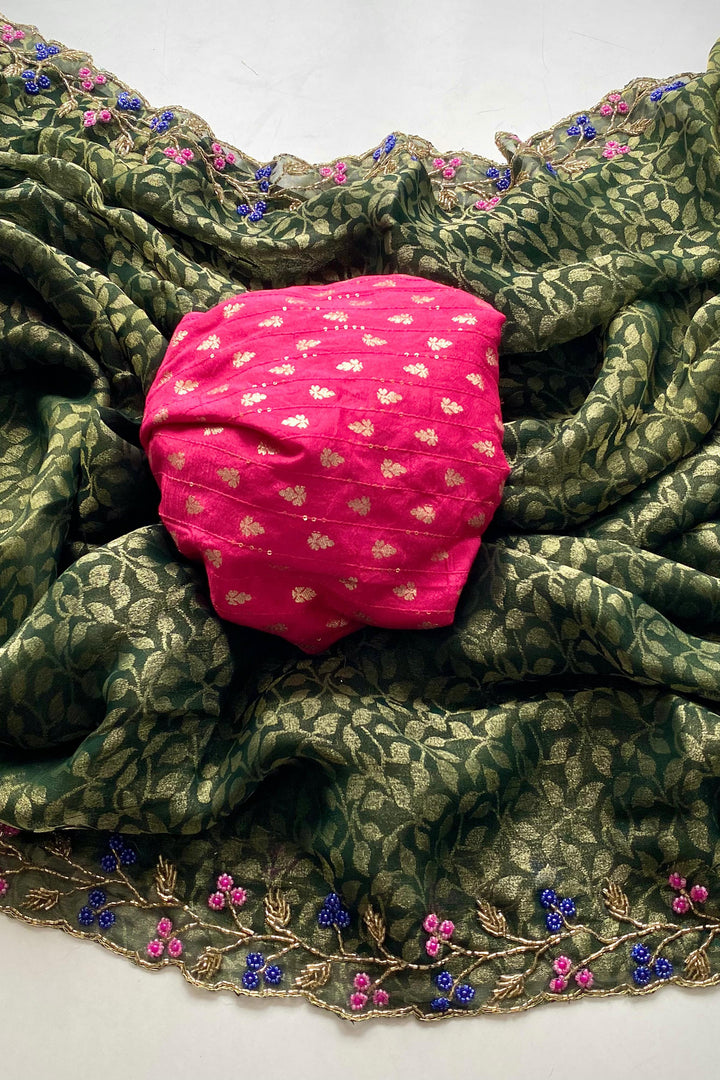 Shine in Six Yards Organza Silk Saree