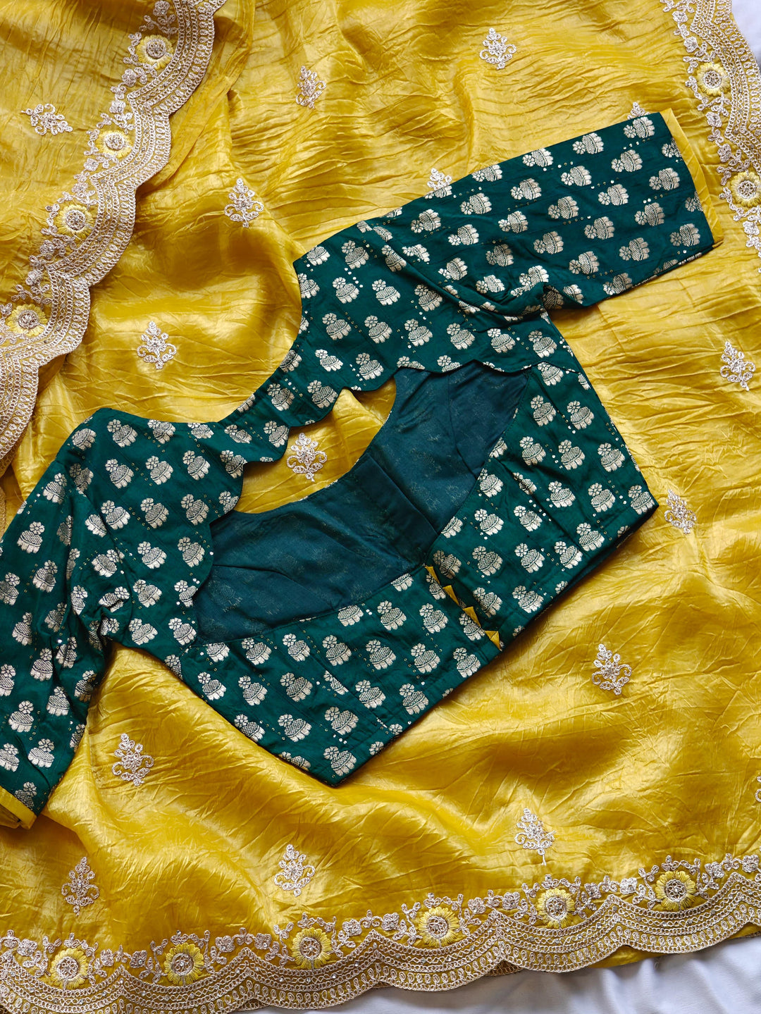 Party Night Yellow Crush Silk Saree