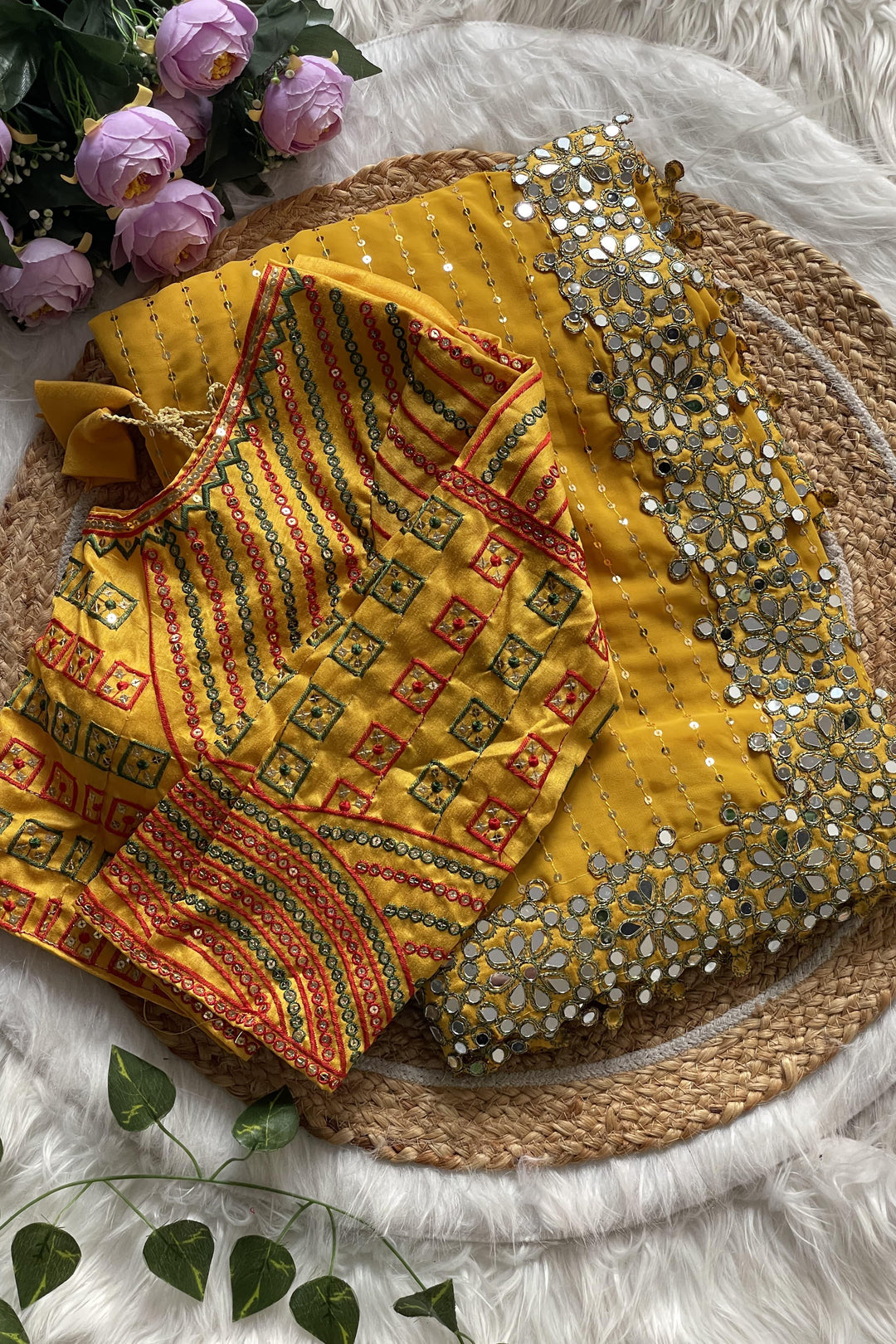 Color Of Beauty Yellow Georgette Saree