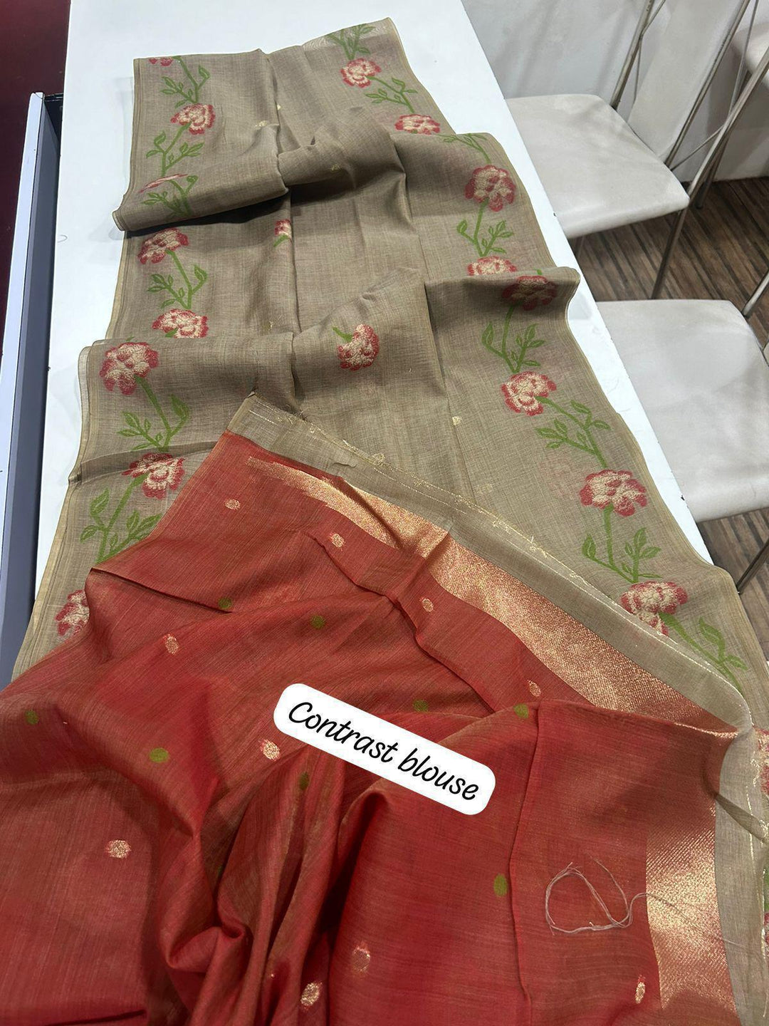 Easy Elegance Muga Silk Jamdani Saree