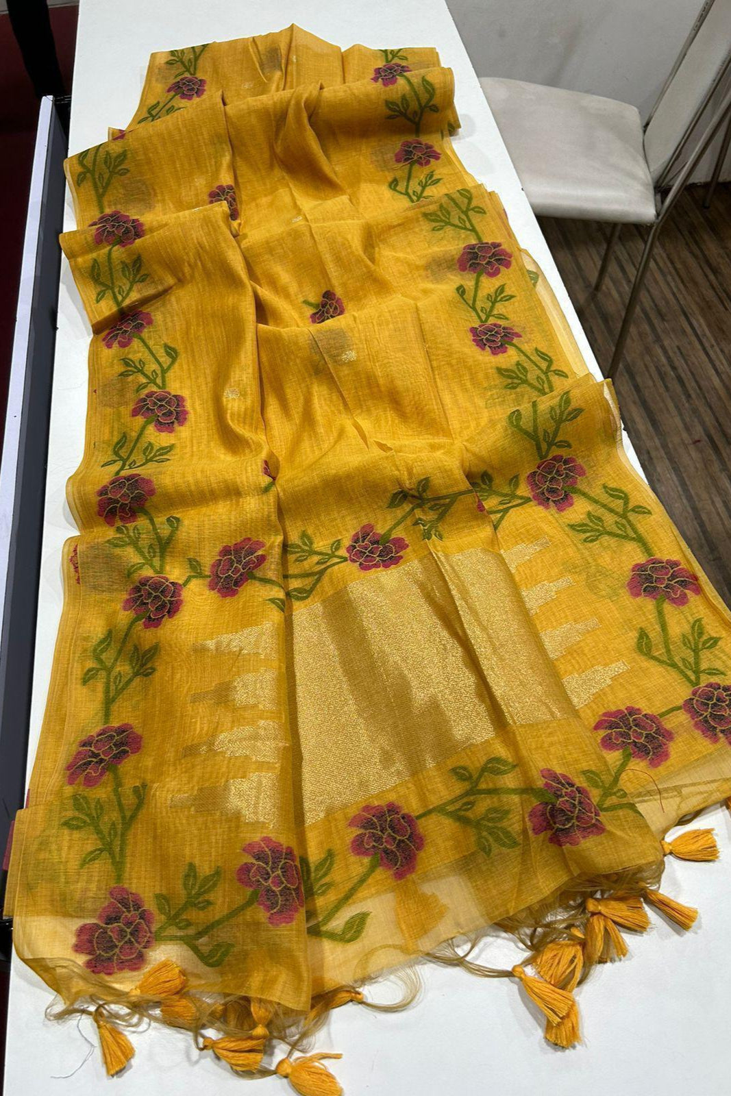 Easy Elegance Muga Silk Jamdani Saree
