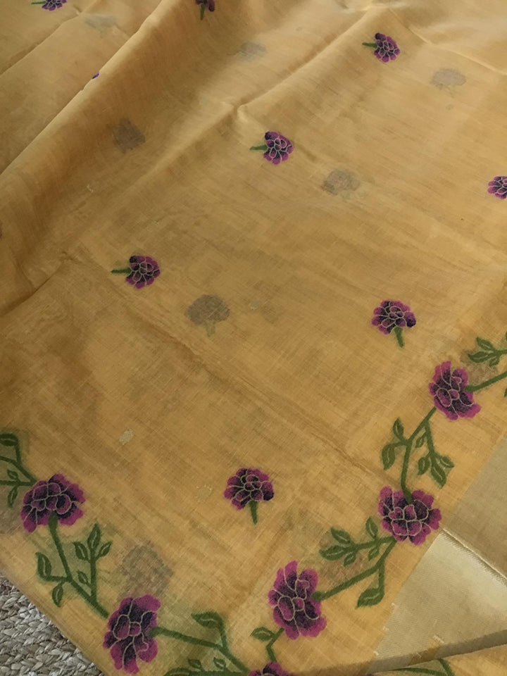 Easy Elegance Muga Silk Jamdani Saree