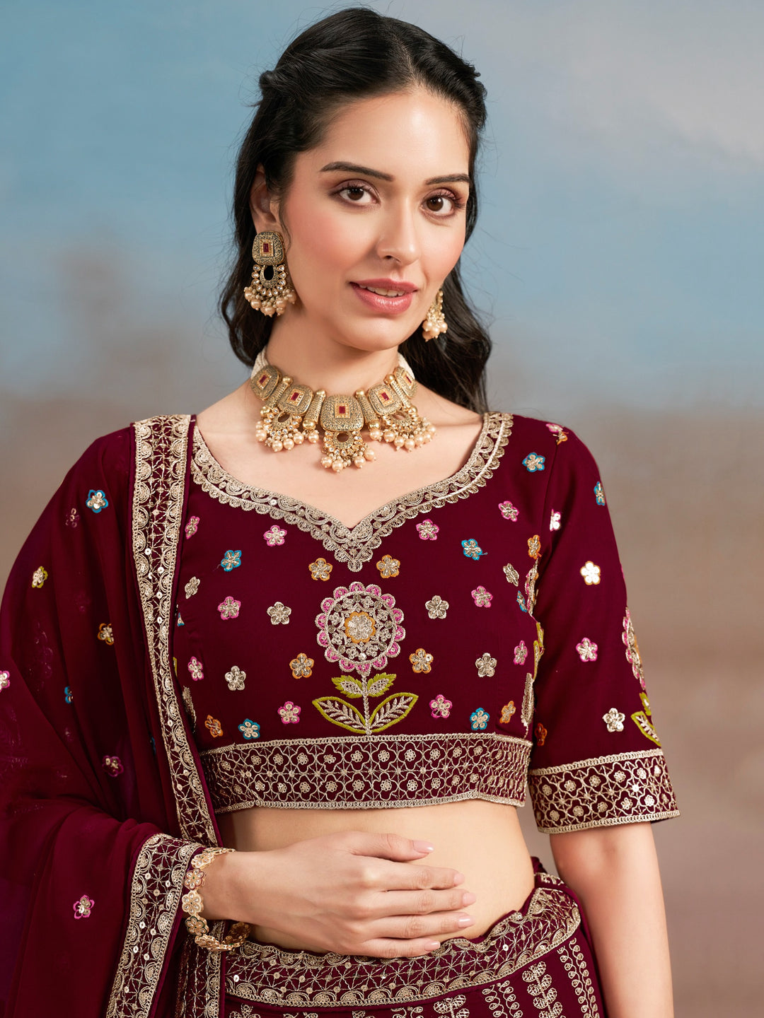 Devasena- The Ultimate Grace Of Georgette Lehenga