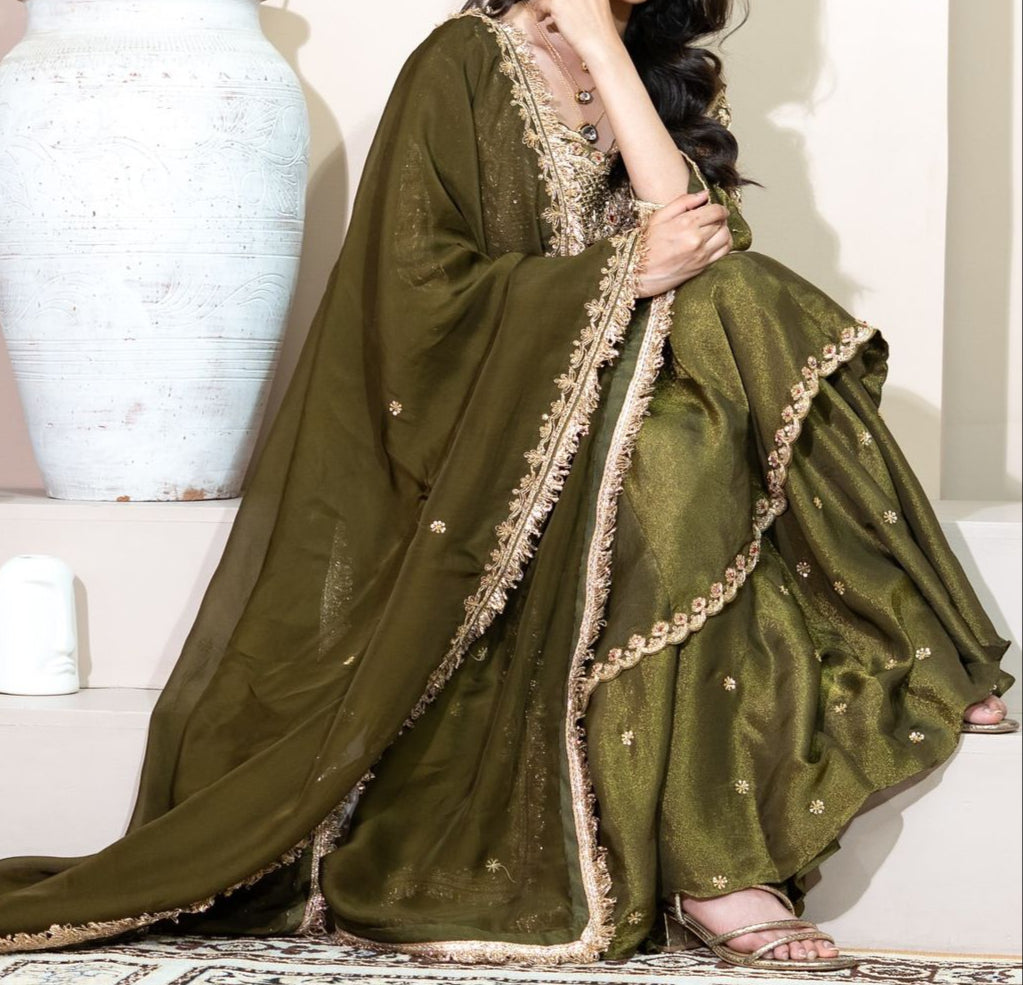 Hariyali Hues-Party Wear Suit Set