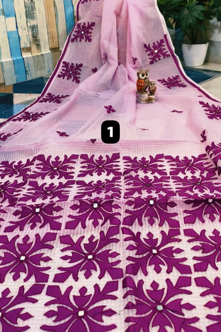 Shobder Kagoje Kota Applique Saree