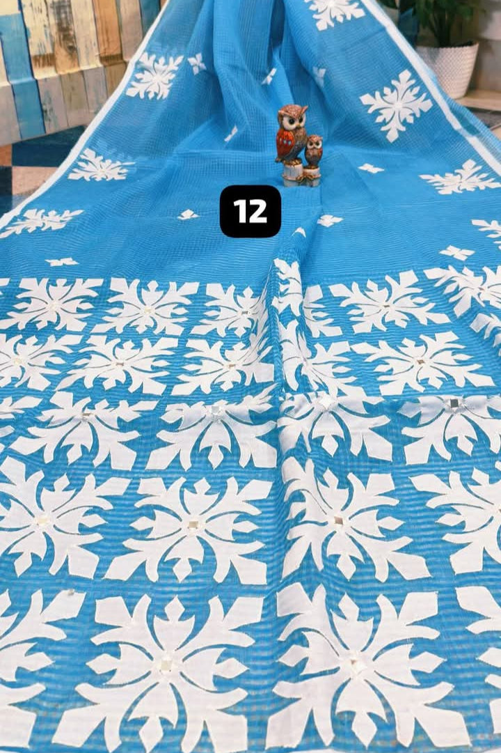 Shobder Kagoje Kota Applique Saree