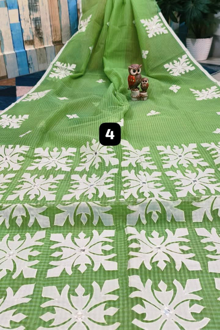 Shobder Kagoje Kota Applique Saree