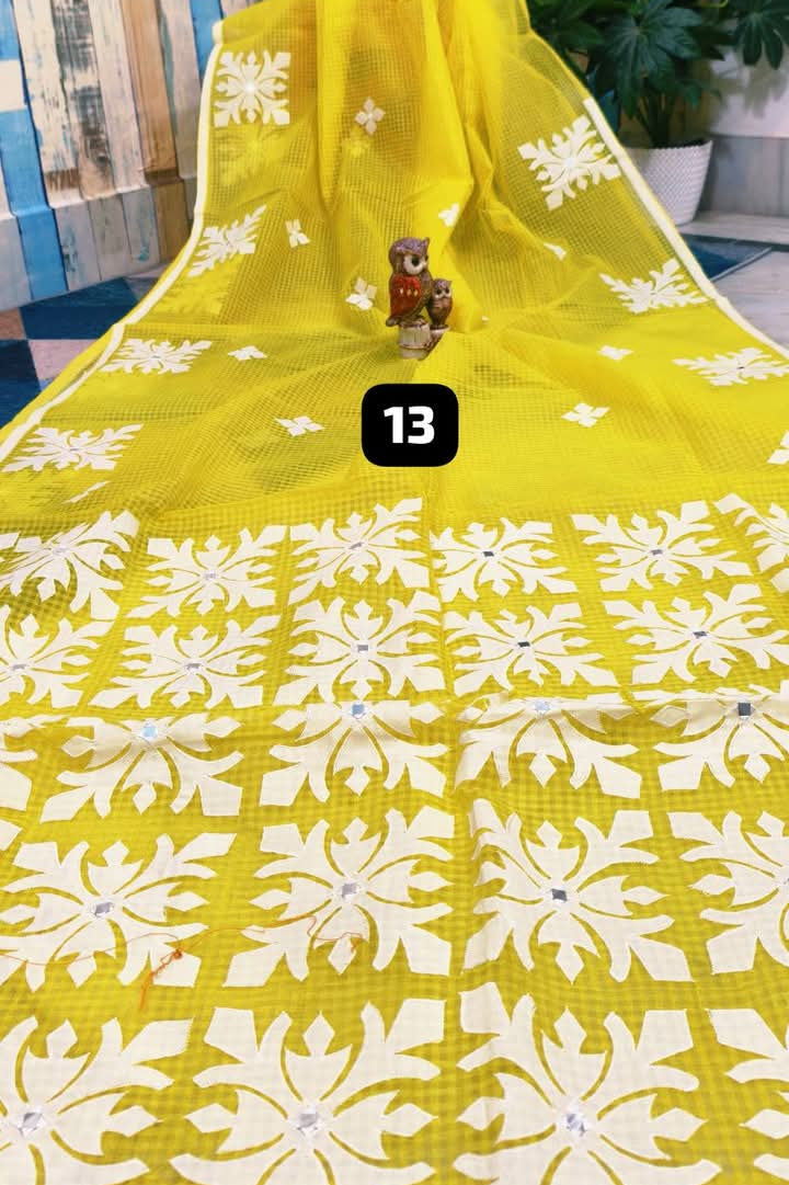 Shobder Kagoje Kota Applique Saree