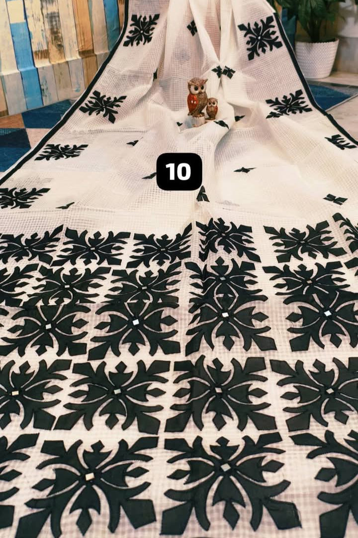 Shobder Kagoje Kota Applique Saree
