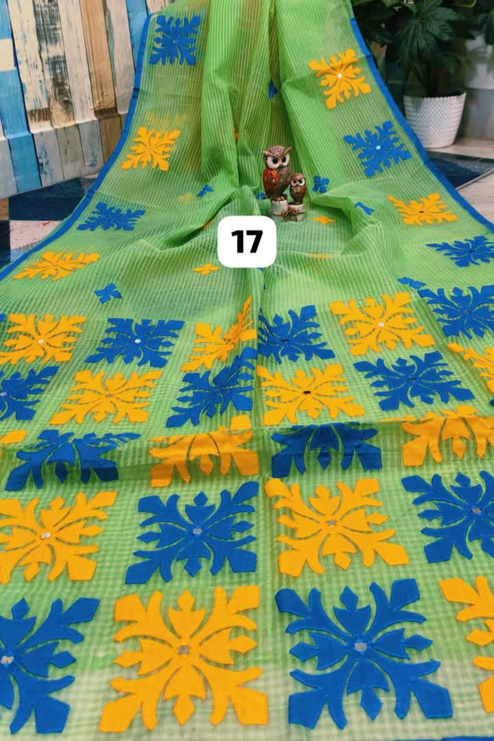 Shobder Kagoje Kota Applique Saree