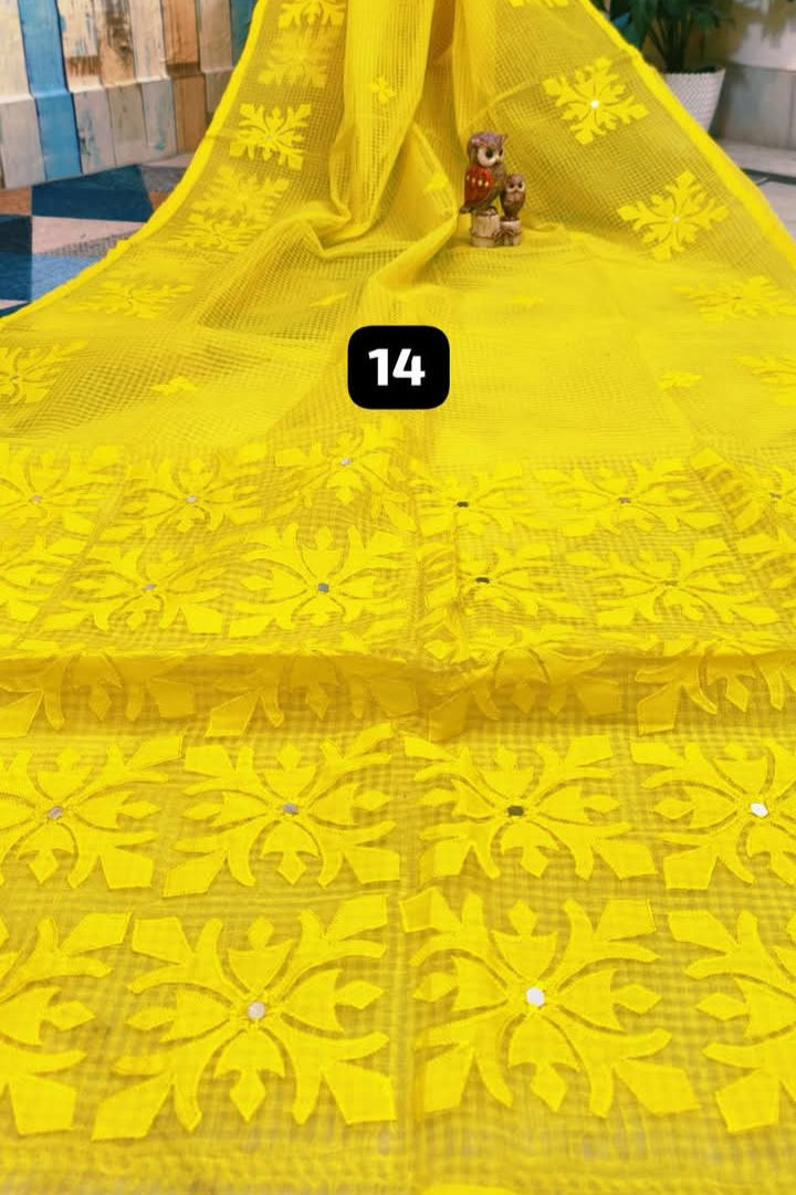 Shobder Kagoje Kota Applique Saree