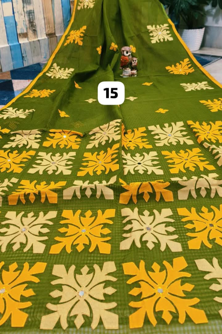 Shobder Kagoje Kota Applique Saree