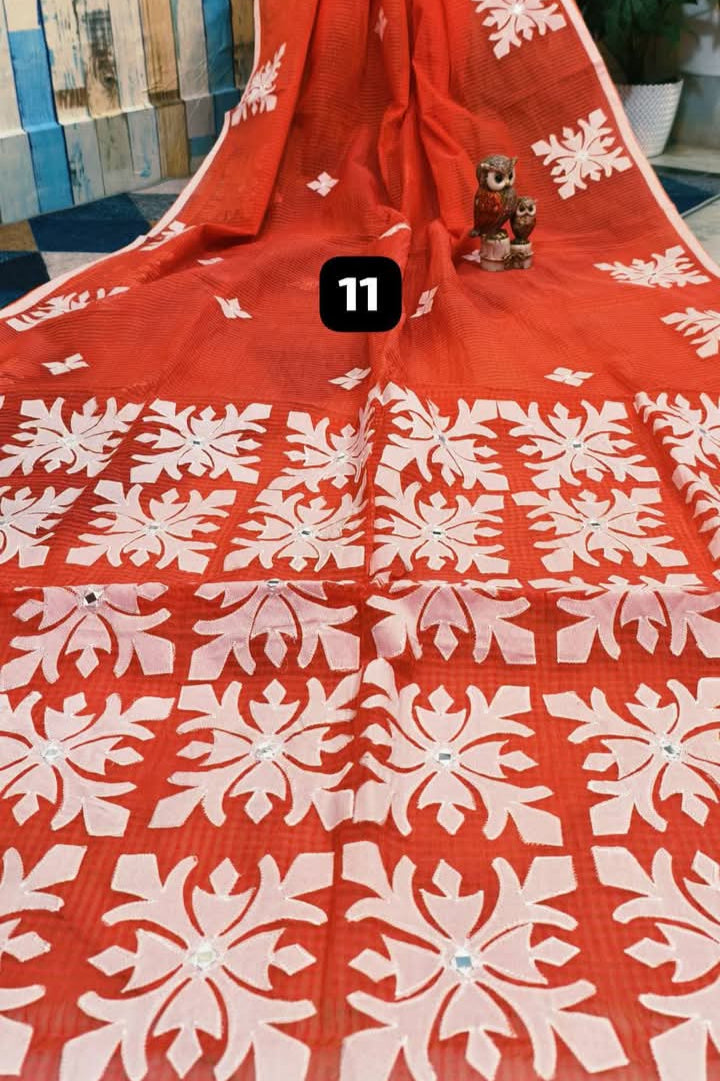 Shobder Kagoje Kota Applique Saree