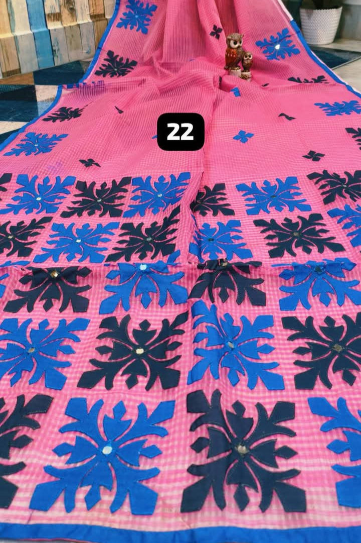 Shobder Kagoje Kota Applique Saree