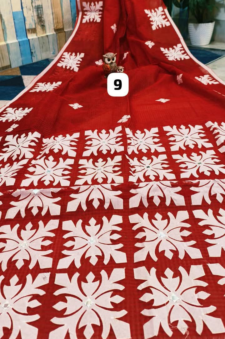 Shobder Kagoje Kota Applique Saree