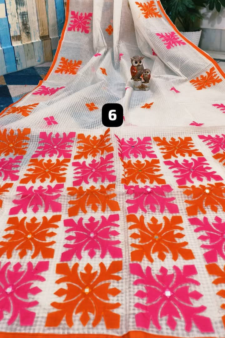 Shobder Kagoje Kota Applique Saree