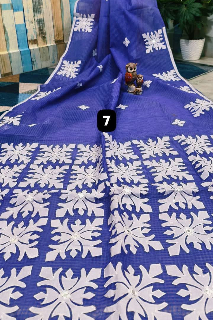 Shobder Kagoje Kota Applique Saree