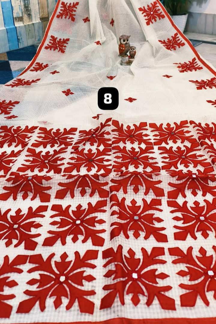 Shobder Kagoje Kota Applique Saree