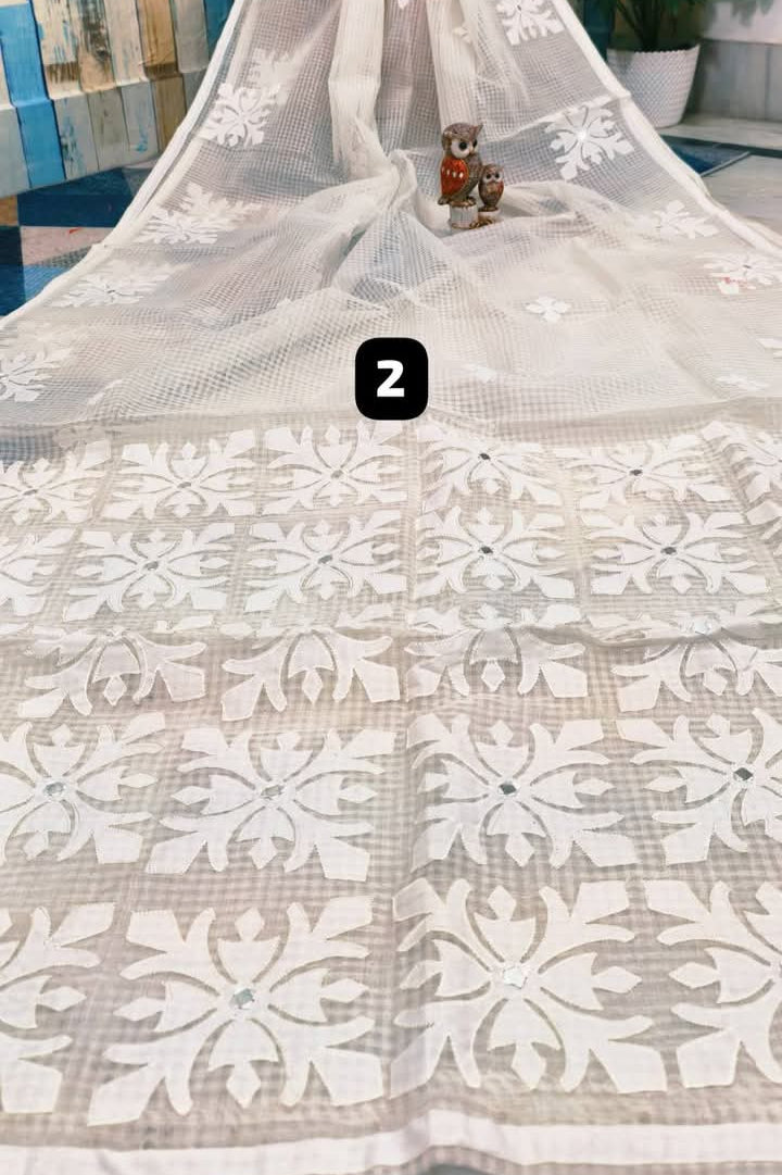 Shobder Kagoje Kota Applique Saree
