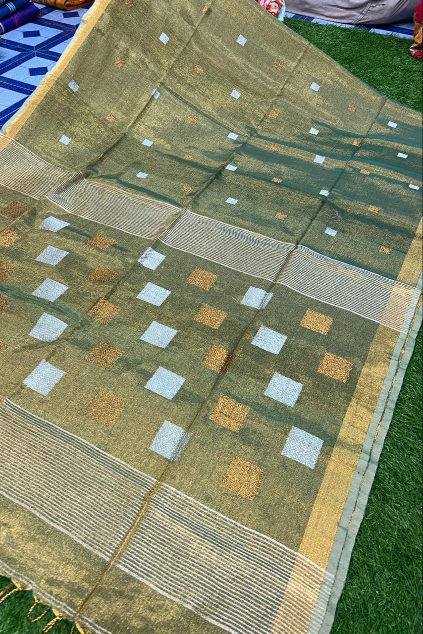Shonamukhi Tissue Linen Banarasi Saree