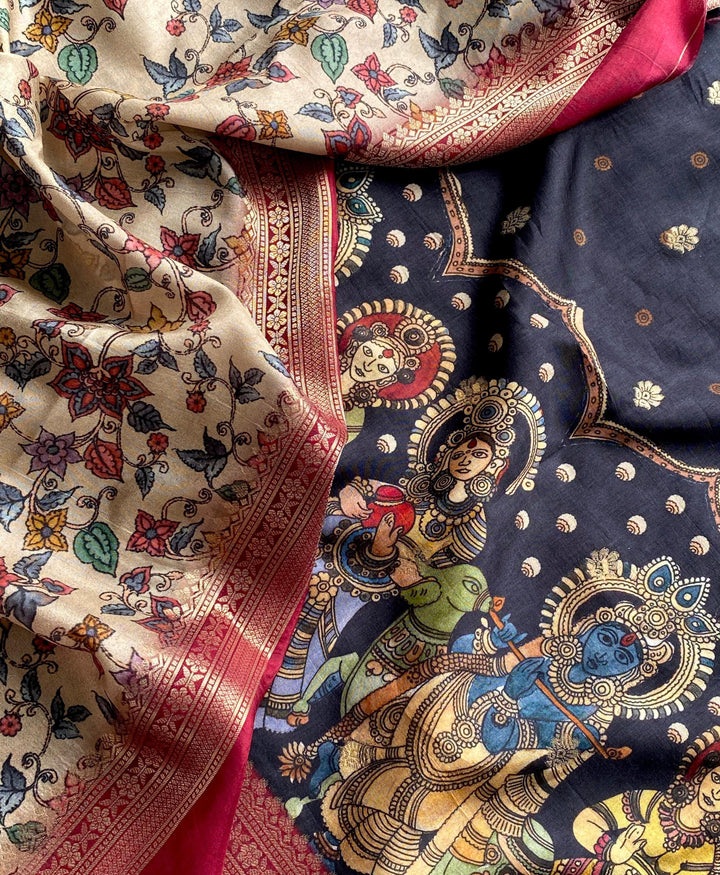 Romantic Monsoon Crepe Georgette Silk Saree