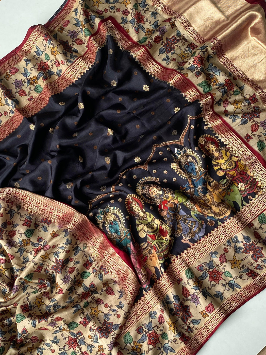 Romantic Monsoon Crepe Georgette Silk Saree