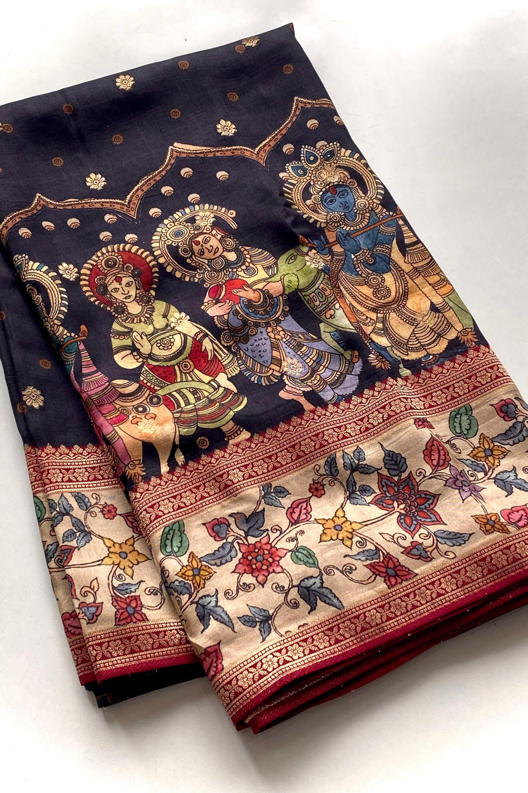 Romantic Monsoon Crepe Georgette Silk Saree