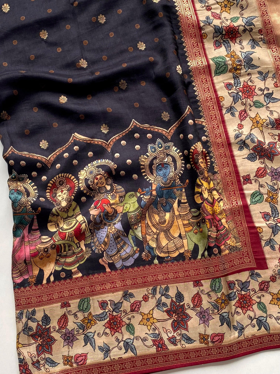 Romantic Monsoon Crepe Georgette Silk Saree