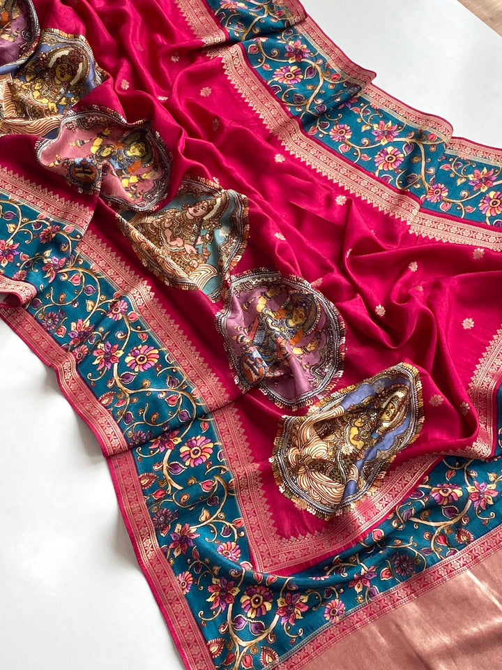 Romantic Monsoon Crepe Georgette Silk Saree