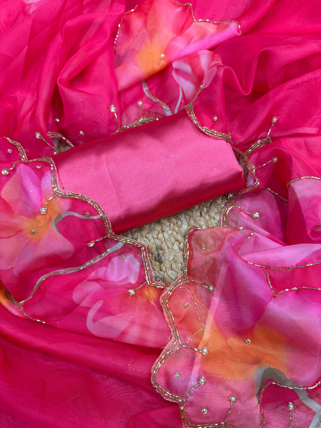 Line Of Colors Organza Saree