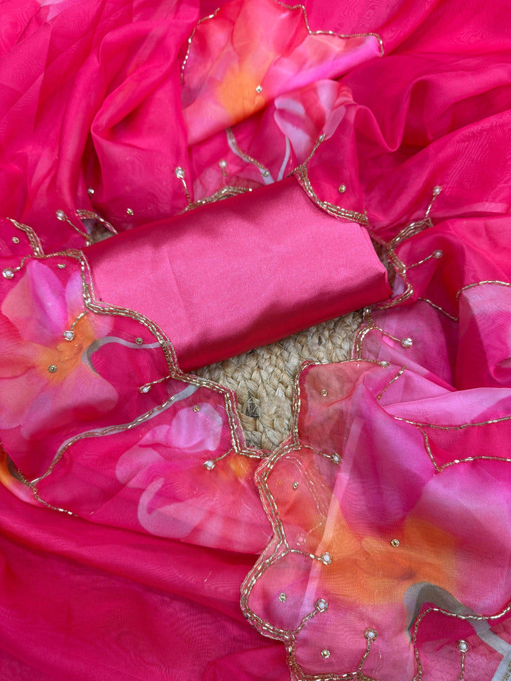 Line Of Colors Organza Saree