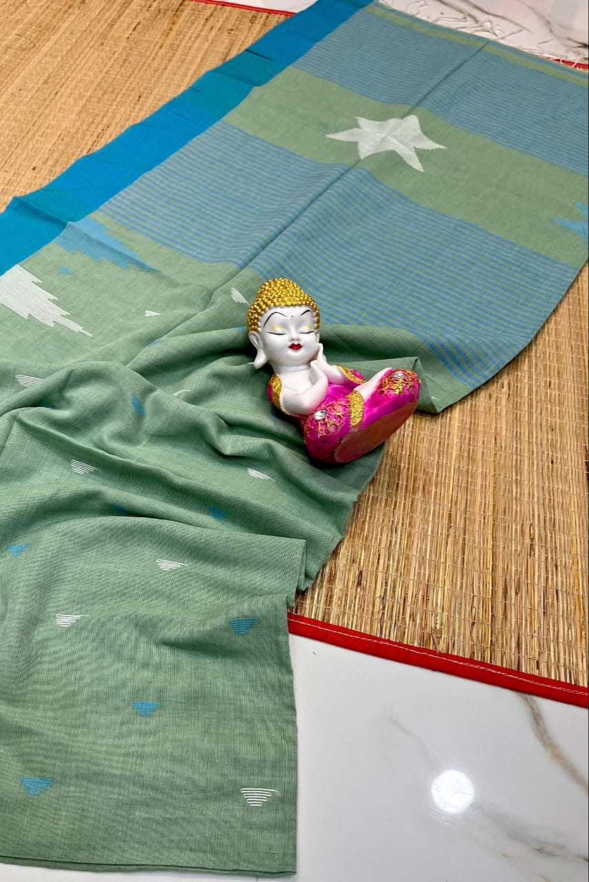 Monimala Temple Border Khadi Cotton Saree