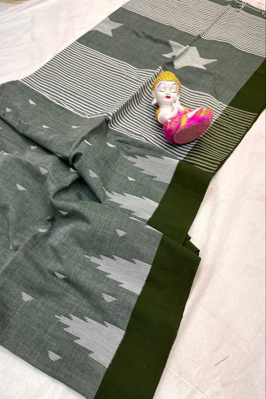 Monimala Temple Border Khadi Cotton Saree