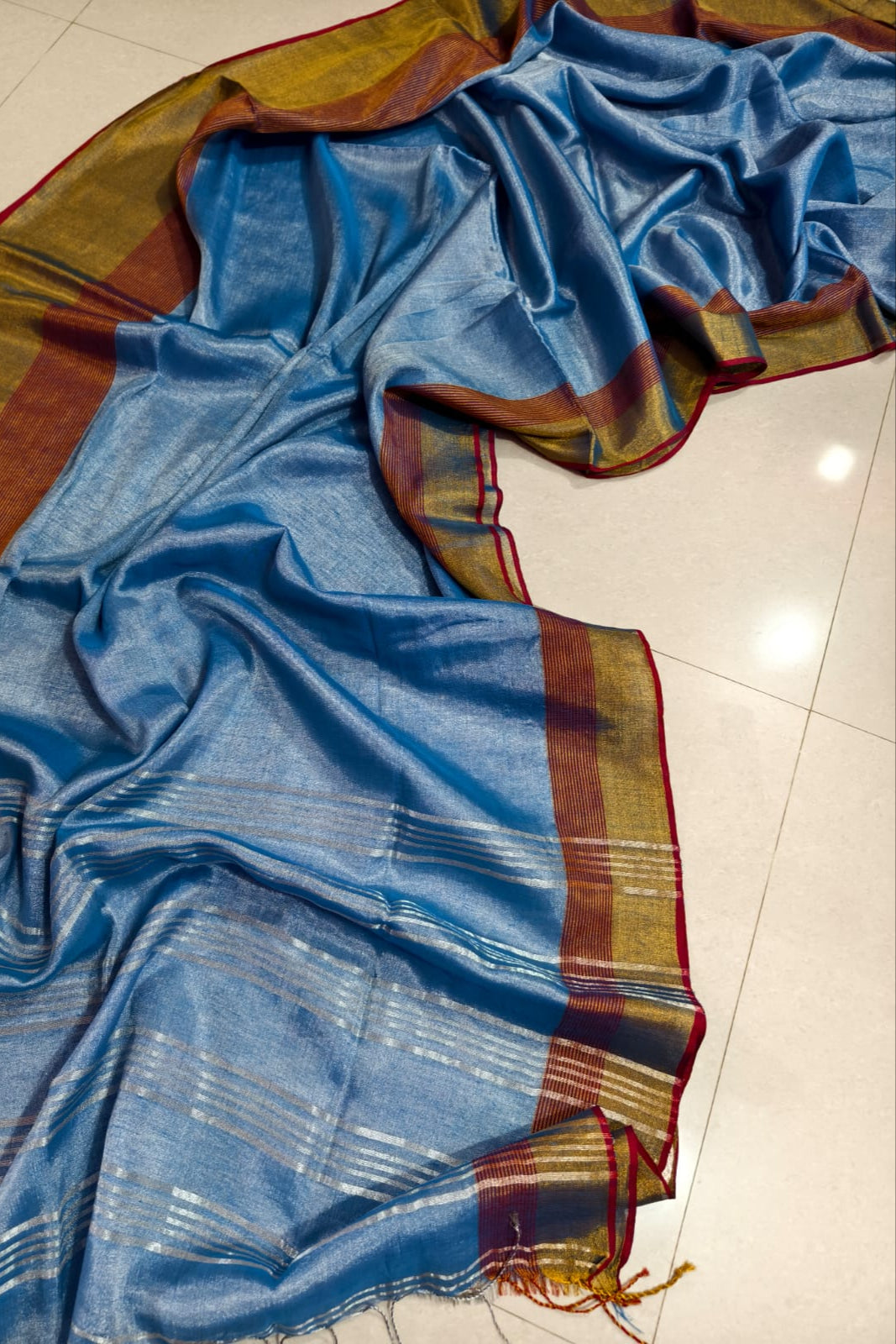 Tantir Tane Tissue Linen Saree