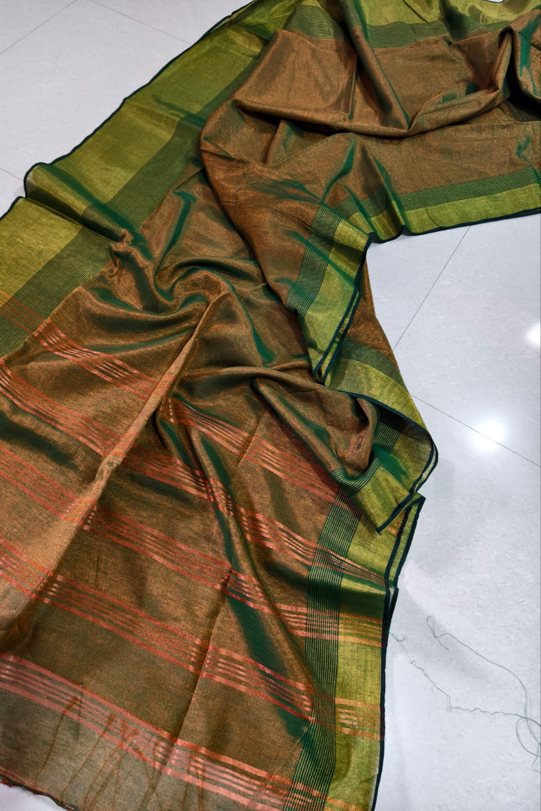 Tantir Tane Tissue Linen Saree