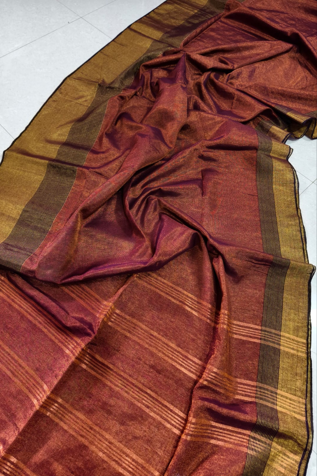 Tantir Tane Tissue Linen Saree