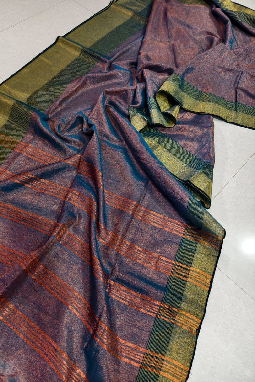 Tantir Tane Tissue Linen Saree