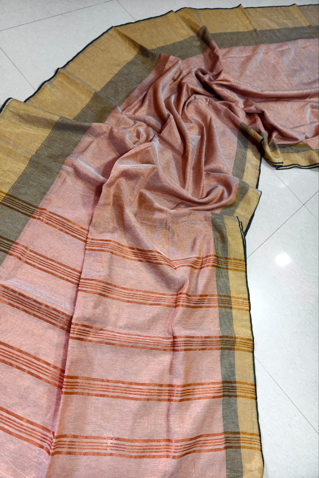 Tantir Tane Tissue Linen Saree