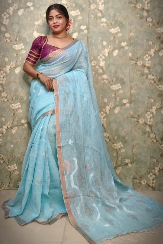 Dhaaga Tales Linen Jamdani Saree