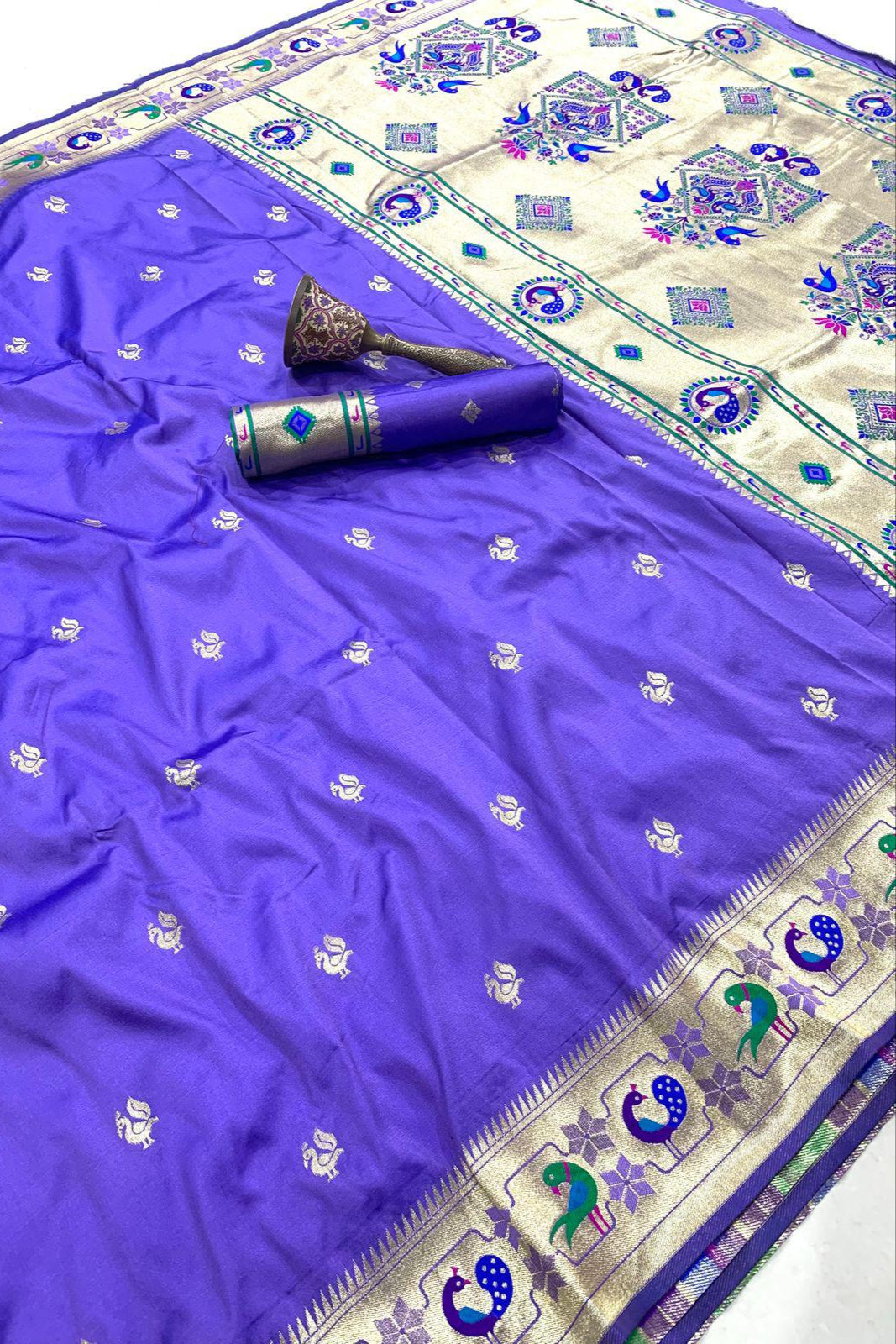 History In Gold Paithani Silk Saree