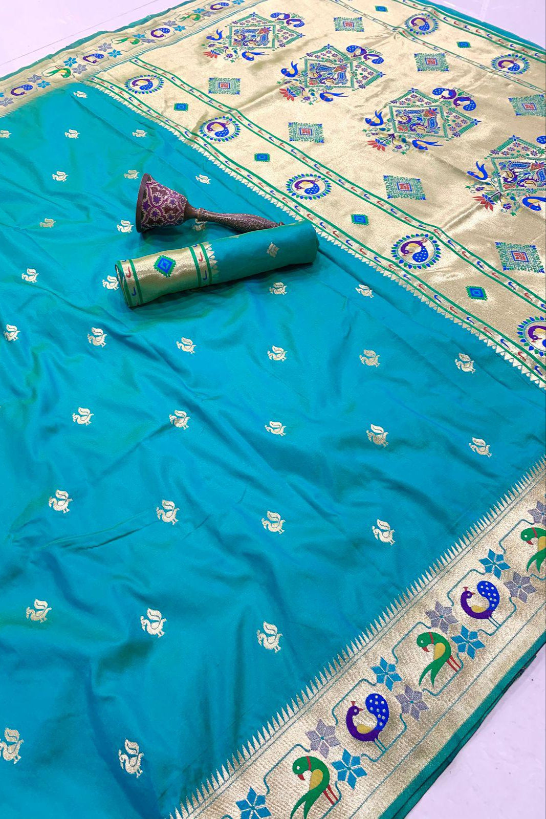 History In Gold Paithani Silk Saree