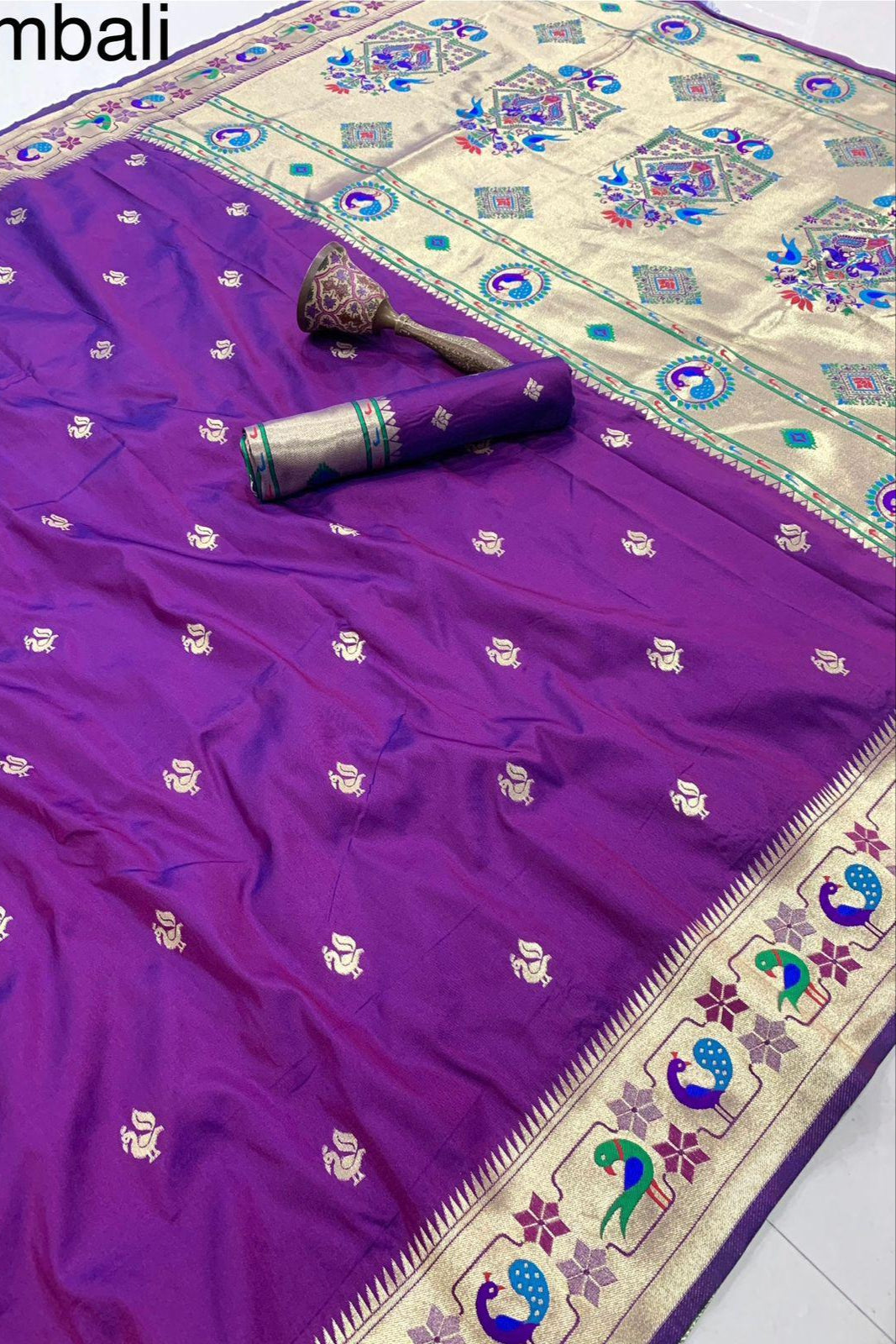 History In Gold Paithani Silk Saree
