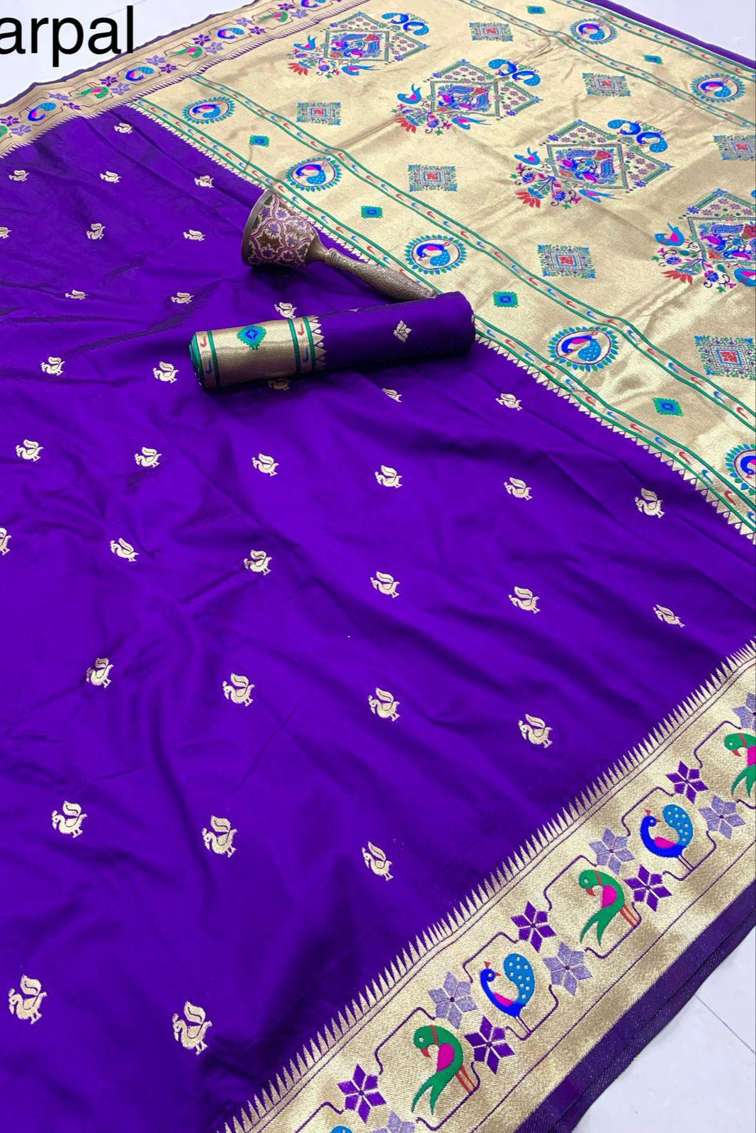History In Gold Paithani Silk Saree